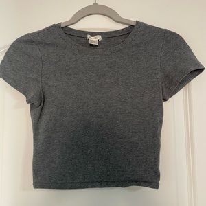 Gray Crop Top